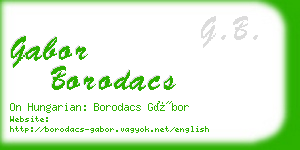 gabor borodacs business card